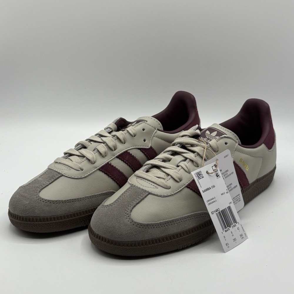 Size 8.5 - adidas Samba OG Putty Grey Maroon ID1482